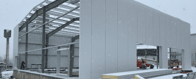 Steel cold chain logistics facility with advanced insulation and refrigeration systems supporting temperature-sensitive product storage