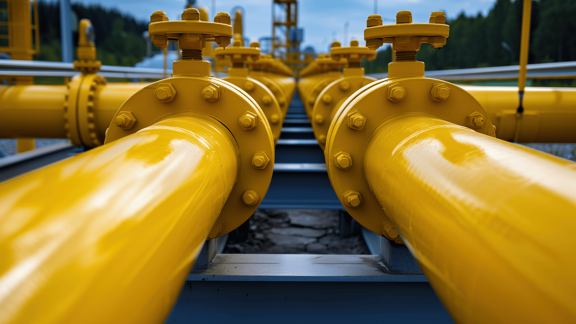 Red Direct steel compressor enclosures designed for midstream gas facilities with advanced noise control, vibration isolation, and equipment protection