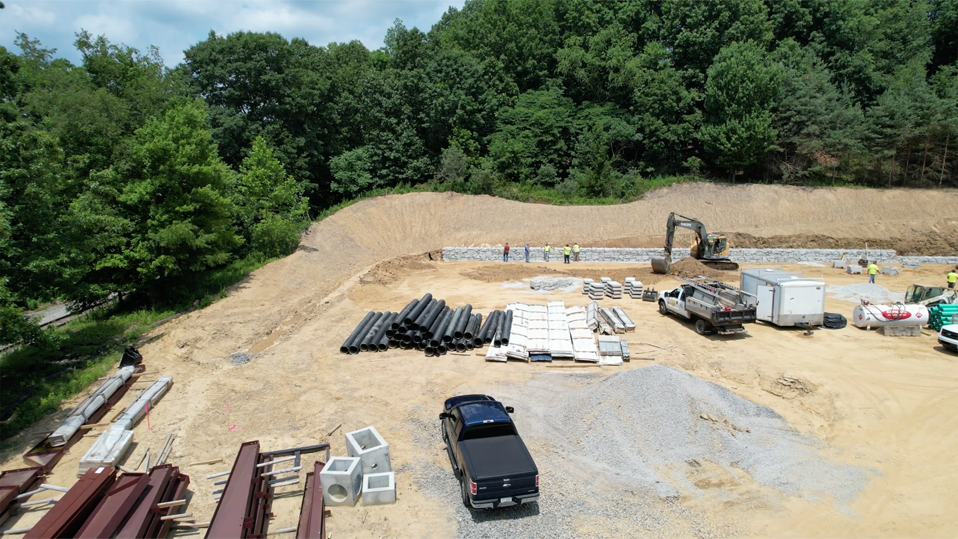 Steel energy infrastructure building protecting substation equipment during severe weather.